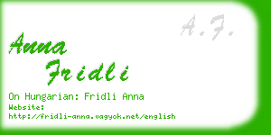 anna fridli business card